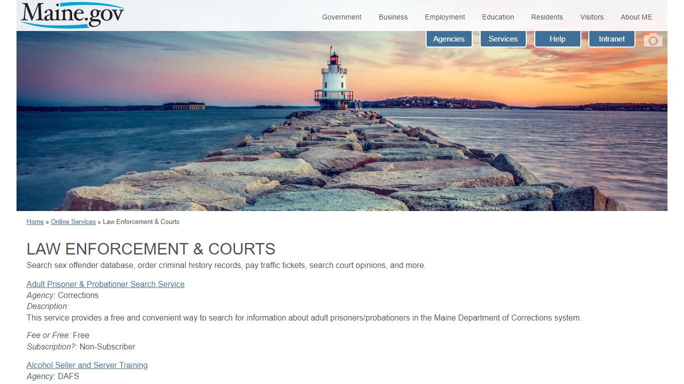Law Enforcement & Courts - Maine.gov