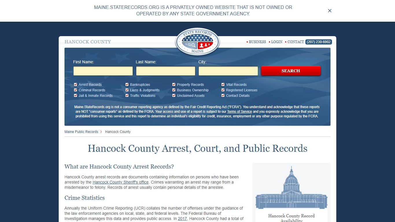 Hancock County Arrest, Court, and Public Records